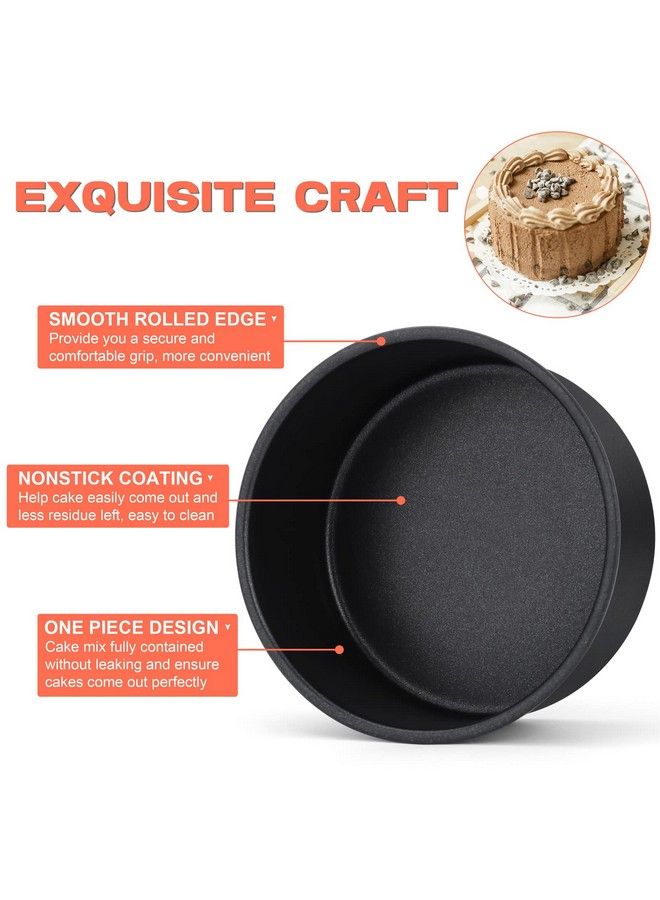 Cake Pan 6’’ X 2.75’’ Coated Birthday Wedding Cake Pan Round Baking Pans With Stainless Steel Core & Nonstick Coating Toxic Free Oven Safe & Antimelt Deep Straight Side Set Of 2