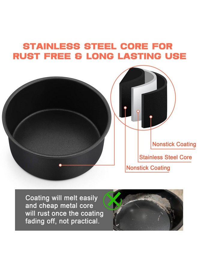 Cake Pan 6’’ X 2.75’’ Coated Birthday Wedding Cake Pan Round Baking Pans With Stainless Steel Core & Nonstick Coating Toxic Free Oven Safe & Antimelt Deep Straight Side Set Of 2