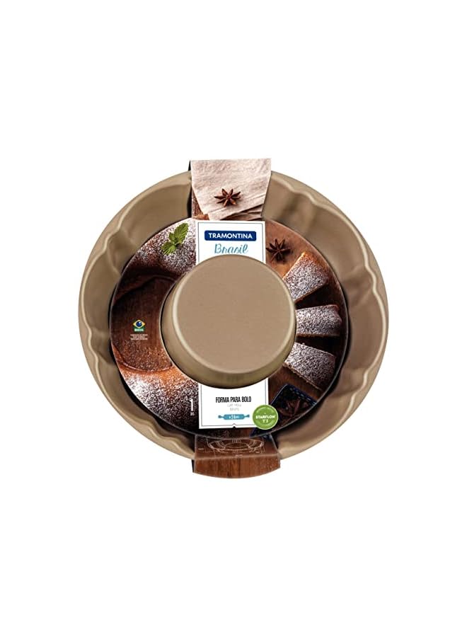 Brasil 24cm 2L Red Aluminum Cake Pan with Interior and Exterior Starflon Max PFOA Free Nonstick Coating
