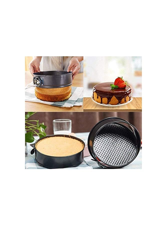 Set Of Three Springform Pans Cake Bake Mould Mold Bakeware With Removable Bottom Round Heart Square Shape Versatile Sturdy