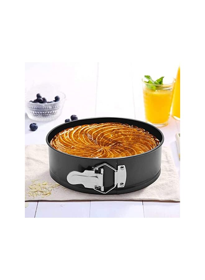 Round Cake Pan Springform Pan Pie Mold Bakeware Non stick, 24 Cm, 1PC (BLACK)