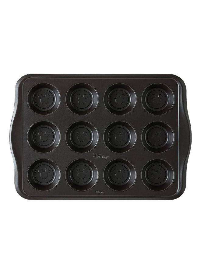 Prestige New Disney Bake with Mickey Mouse Muffin Trays For Baking 12 Cup - Non Stick Muffin Tin, Carbon Steel Bakeware, Red & Black