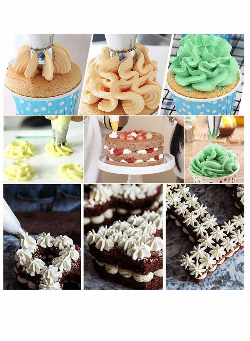 27pcs Russian Piping Tips Cake Decorating Tips Icing Piping Nozzles Tool Piping Ball Tips Cake Decorating Supplies Kits DIY Baking Tools for Cake Cookies Dessert Pastry Decoration