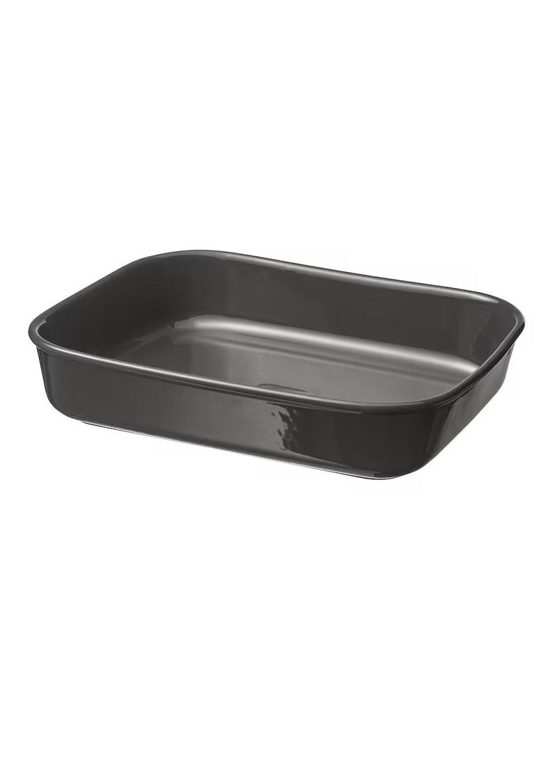 Oven dish, rectangular/dark grey33x26 cm