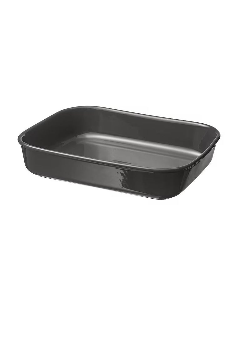 Oven dish, rectangular/dark grey33x26 cm