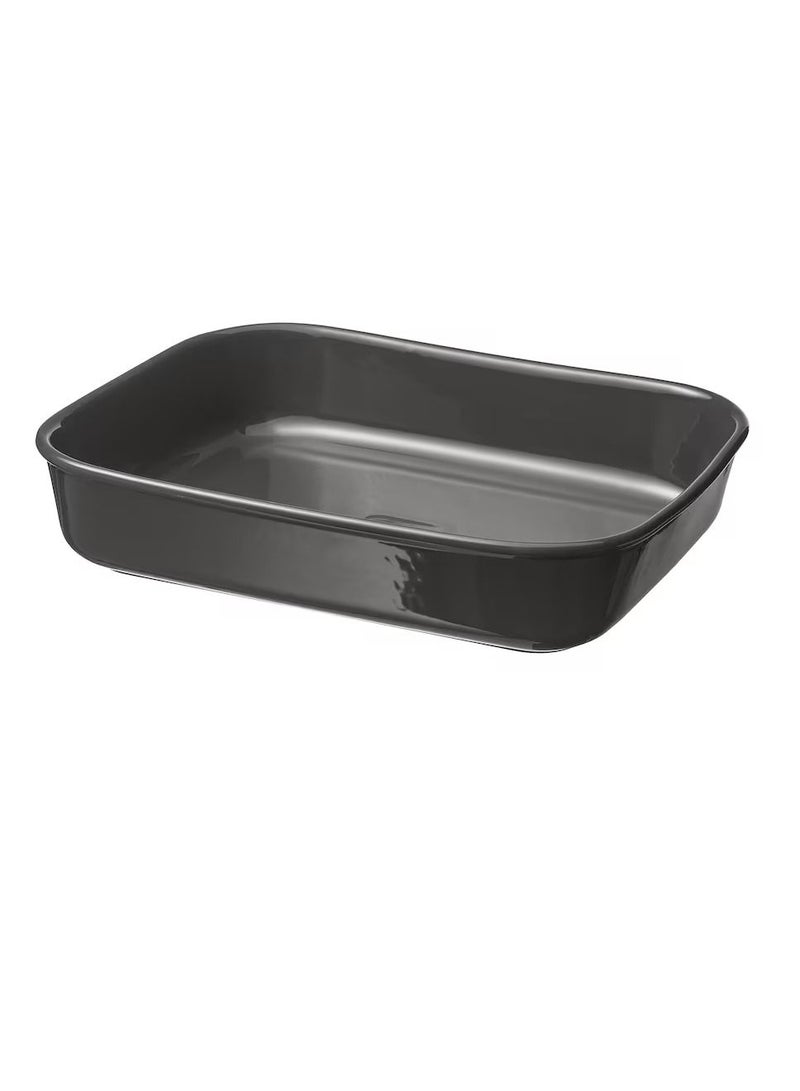 Oven dish, rectangular/dark grey33x26 cm