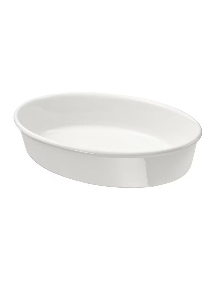 Oven dish, oval/off-white31x24 cm