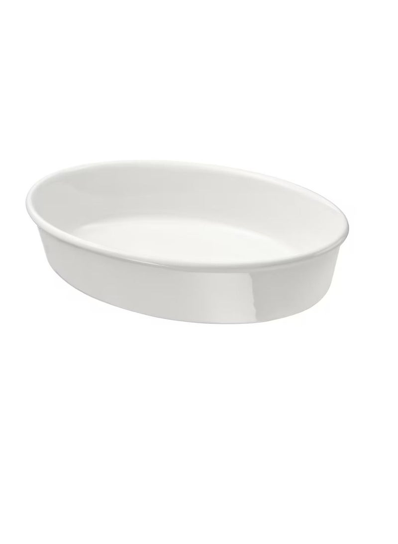 Oven dish, oval/off-white31x24 cm