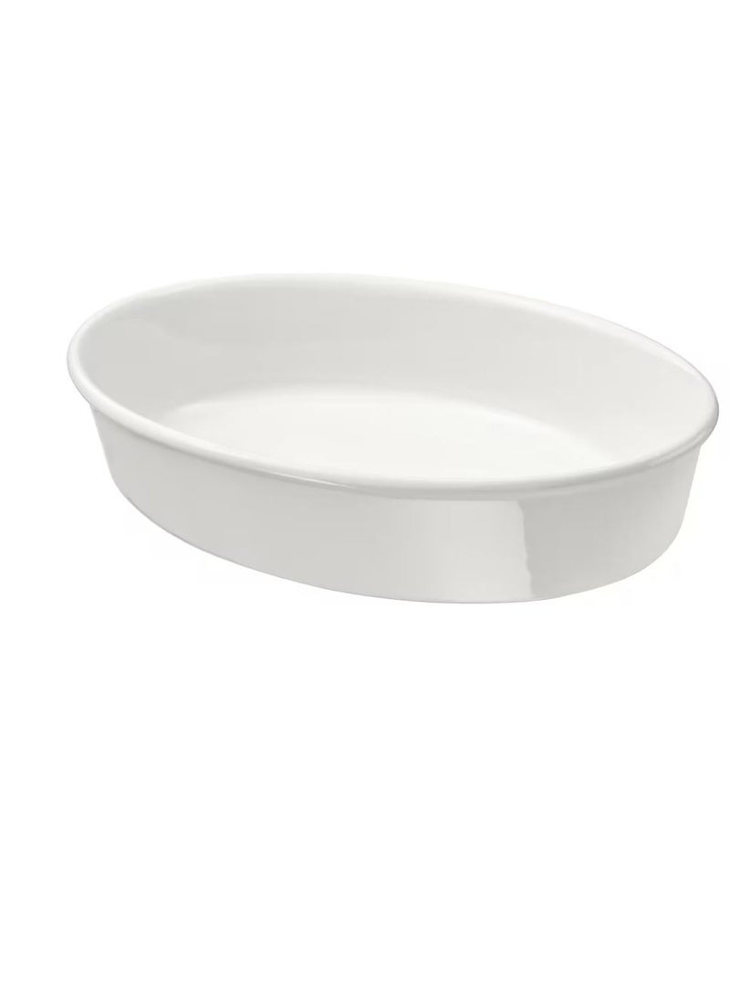 Oven dish, oval/off-white31x24 cm