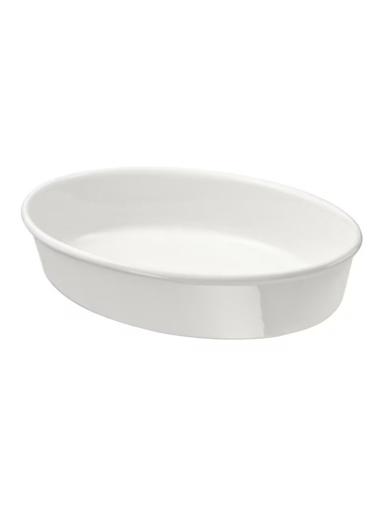 Oven dish, oval/off-white31x24 cm