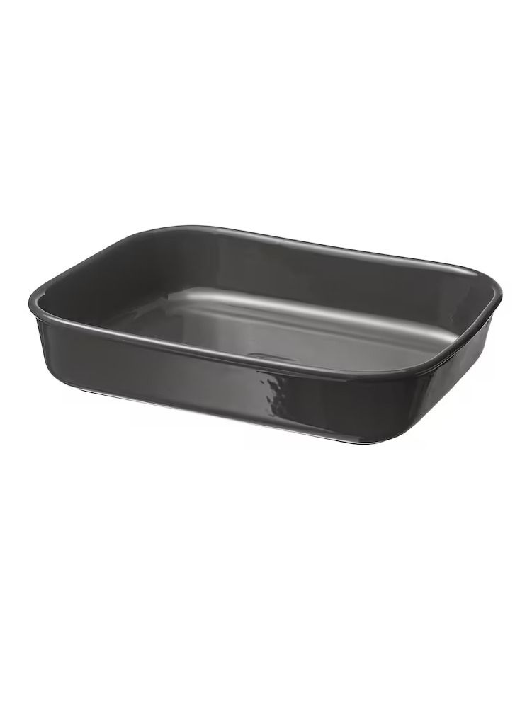 Oven dish, rectangular/dark grey33x26 cm