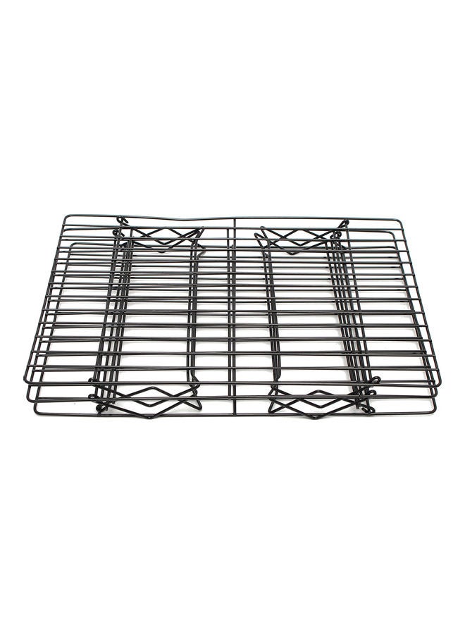 Cooling Rack 3 Layers Stackable Saving Space Cake Stand Black 35*5.5*25cm