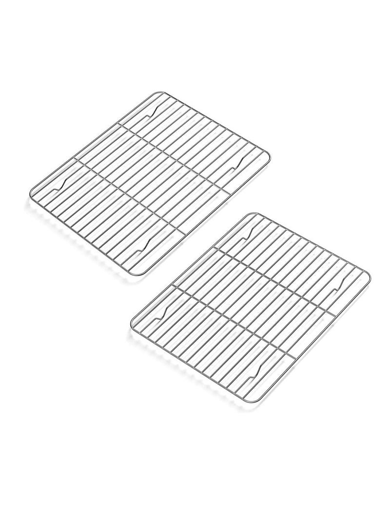 2 Pack Cooling Rack for Baking Stainless Steel Heavy Duty Wire 11.8 9 in Racks Cooking Fits Quarter Sheet Pan Small Toaster Oven Dishwasher Safe