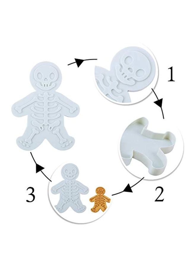 Skeleton Themed Cookie Stamper White 7x4.1x0.8inch