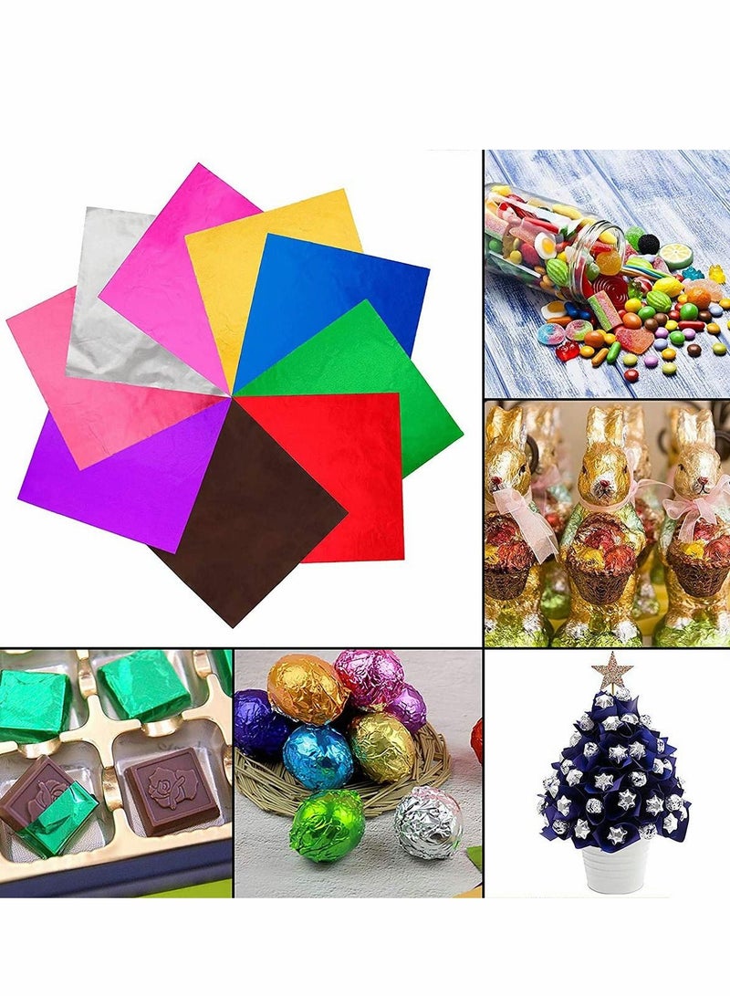 Chocolate Candy Wrappers Sweets Foil Wrappers DIY Package Candy Paper Wrapping Papers Aluminum Tinfoil Packaging for DIY Candy Packaging Decoration