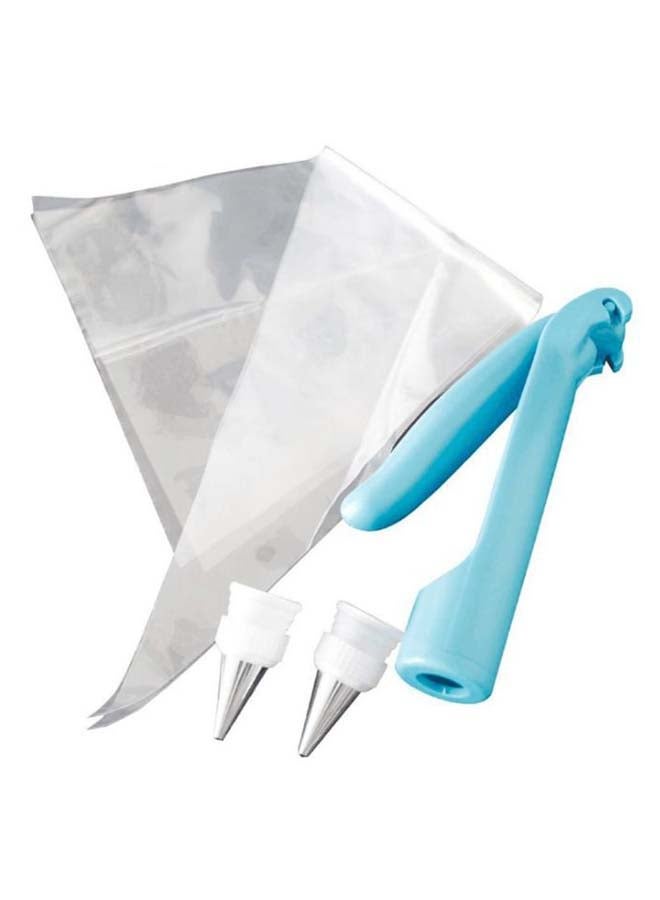 Cake Decorating Icing Cone With Nozzle And Pen White/Blue/Silver
