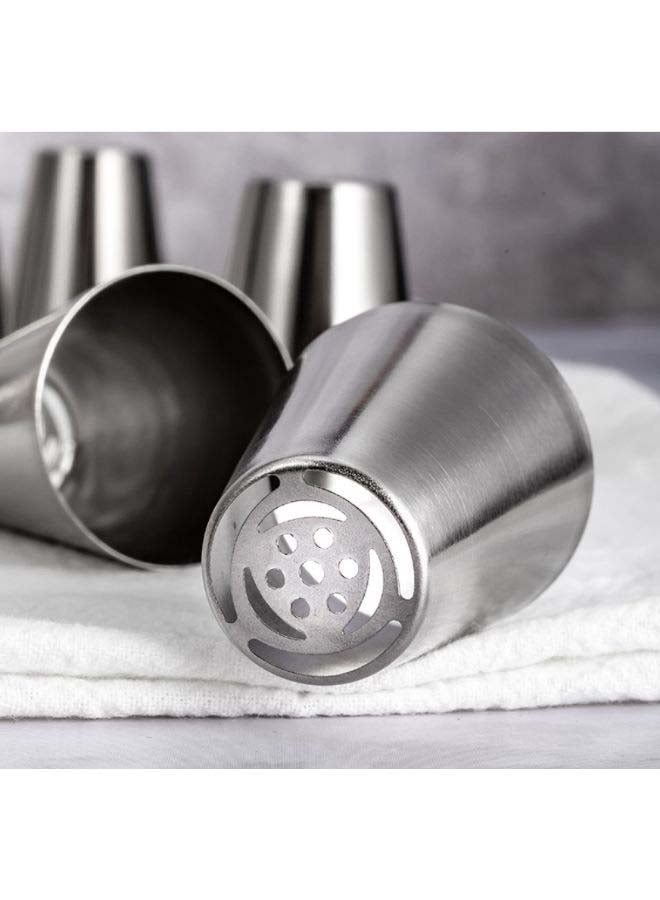 Cake Decorating Piping Nozzle Silver 3.7x3.1cm