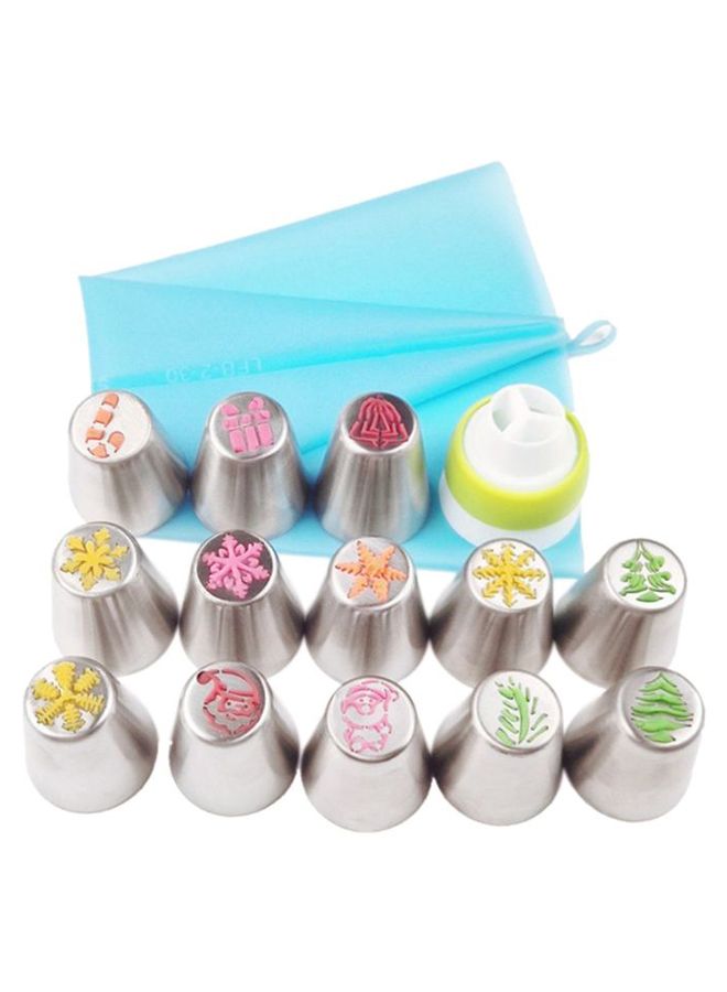 15-Piece Russian Icing Piping Nozzles Set Multicolour