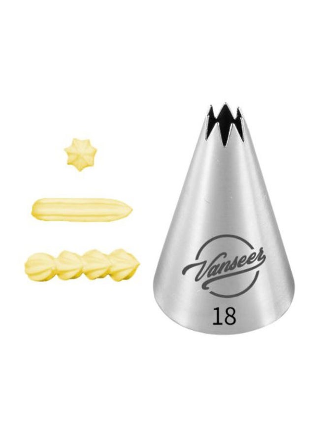 Cake Decorating Piping Nozzle Silver/Black 5cm