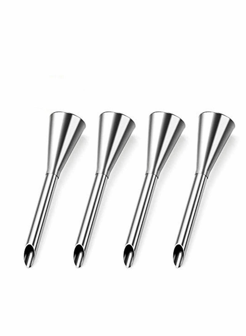 4Pcs Cream Icing Piping Nozzle Tip Stainless Steel Long Puff Decorating Tool