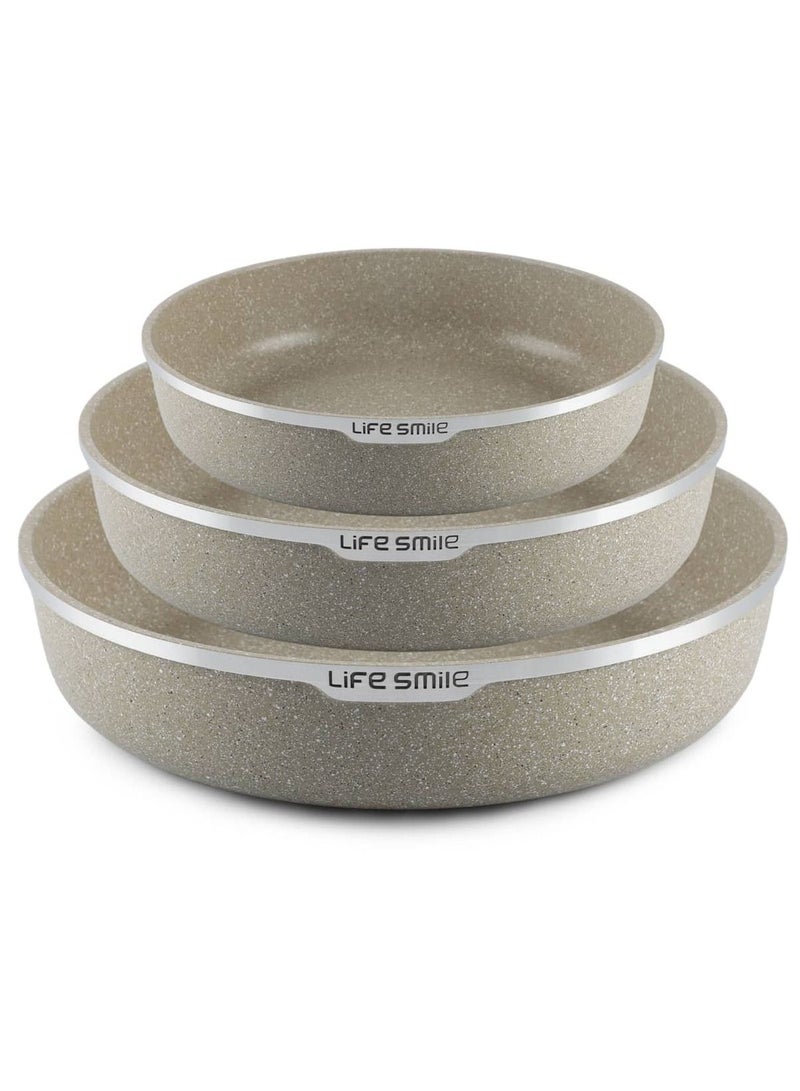 3PCS Granite Coating Non-Stick Round Cake and Cooking Pan Set SIZE: 28CM, 32CM, 36CM Bakeware Pans