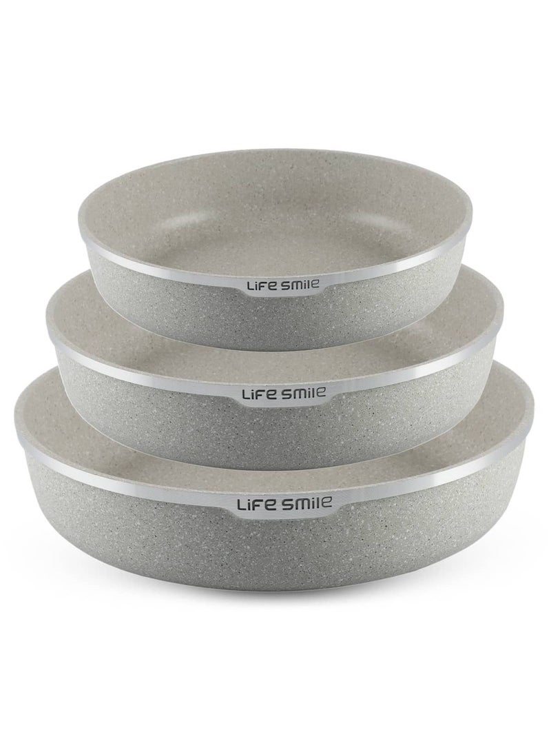 3PCS Granite Coating Non-Stick Round Cake and Cooking Pan Set SIZE: 28CM, 32CM, 36CM Bakeware Pans