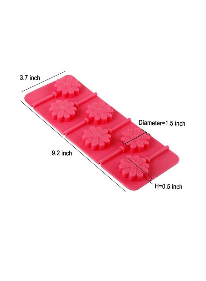 Silicone Lollipop Mold With Sticks 2 Pack Hard Candy Lollipop Sucker Mold Chocolate Molds Flower Shaped (European Food Grade Silicone Easy Release)