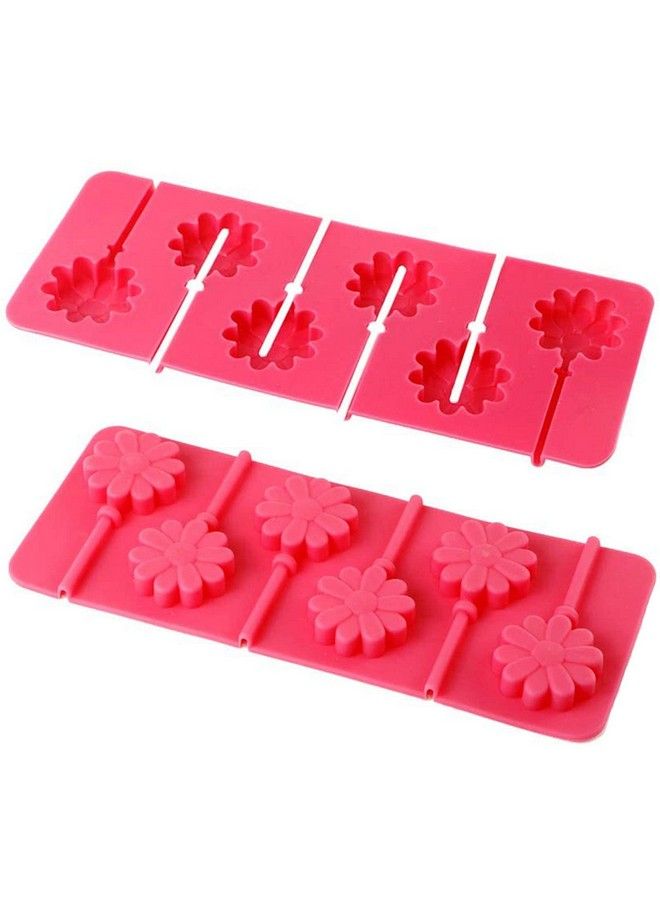 Silicone Lollipop Mold With Sticks 2 Pack Hard Candy Lollipop Sucker Mold Chocolate Molds Flower Shaped (European Food Grade Silicone Easy Release)