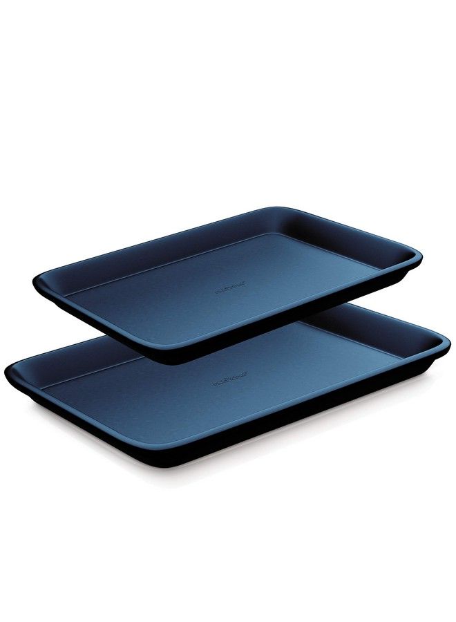 Nutrichef Nonstick Cookie Sheet Baking Pans 2Pc. Professional Quality Kitchen Cooking Nonstick Bake Trays W/ Blue Diamond Coating Inside & Outside Dishwasher Safe Nutrichef One Size