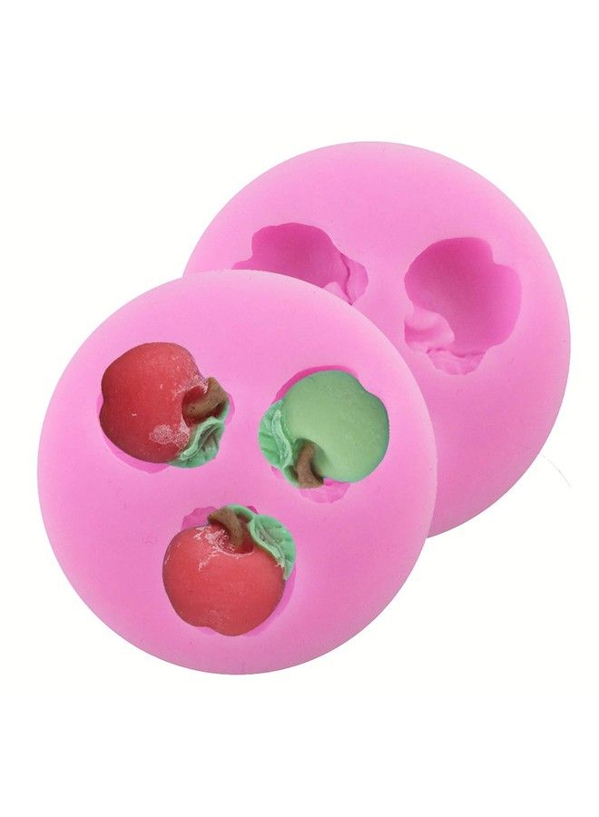 2 Pcs Apple Shape Plant Fruit Shape Moldsfood Grade Cake Molds For Fondant Homemade Cupcake Candychocolatebiscuit Decor Polymer Clay Bake Ware Baking Tools