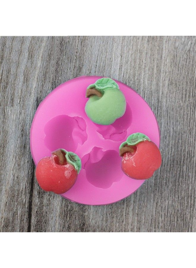 2 Pcs Apple Shape Plant Fruit Shape Moldsfood Grade Cake Molds For Fondant Homemade Cupcake Candychocolatebiscuit Decor Polymer Clay Bake Ware Baking Tools