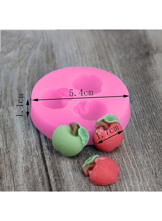 2 Pcs Apple Shape Plant Fruit Shape Moldsfood Grade Cake Molds For Fondant Homemade Cupcake Candychocolatebiscuit Decor Polymer Clay Bake Ware Baking Tools