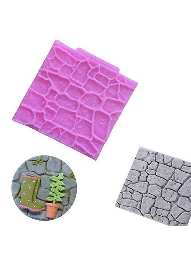 2 Pieces Rock Texture Silicone Lace Mold Food Grade Cake Molds Candy Icing Biscuit Decor Chocolatepolymer Clay Fondant Snow Cake Decorating Supplies