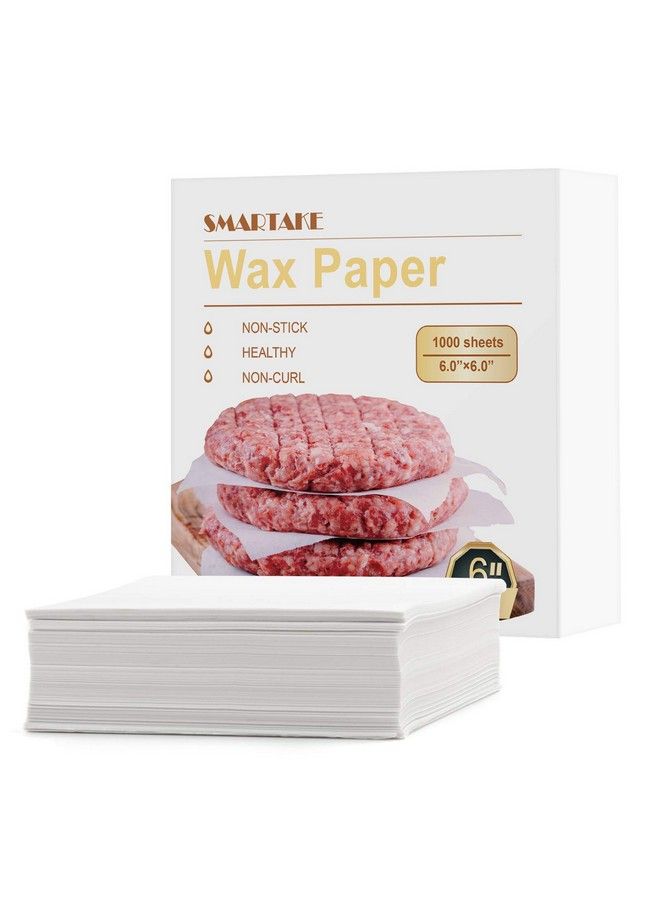 6 X 6 Inches Wax Paper 1000 Pcs Nonstick Hamburger Patty Paper Square Sandwich Separators Wrap Paper For Lunch Restaurants Barbecues Picnics Parties Barbecue White