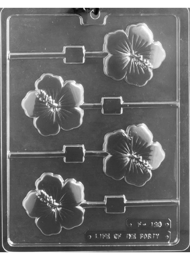 F128 Hibiscus Flower Lollipop Sucker Chocolate Candy Mold With Exclusive Molding Instructions