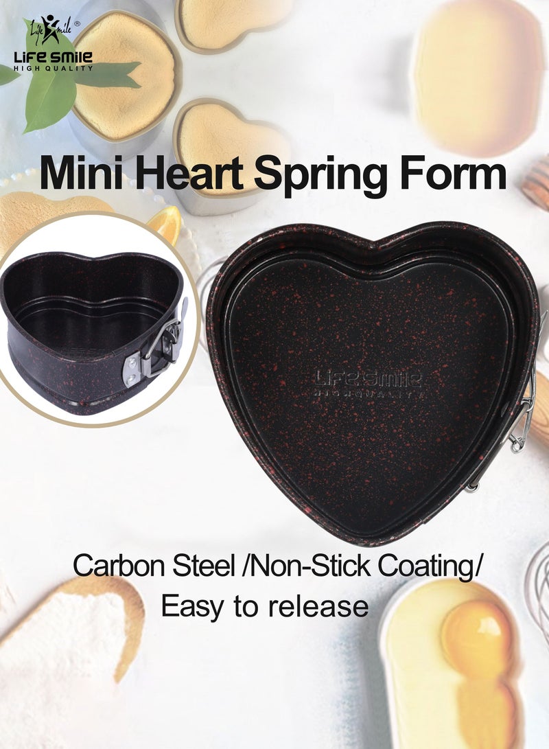 Non-Stick Carbon Steel Bakeware Set, Heart-Shaped Cake Pan, Muffin Pans, Loaf Pan, and Baking Trays with Removable Bottom