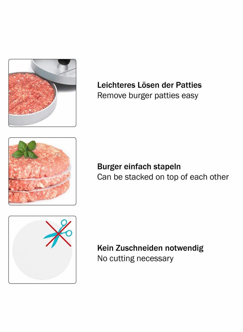 Burger Press Discs 500 Pieces Round 11 cm Parchment Paper for and Patty Makers Wax Sheets Hamburger Patties Meat Balls