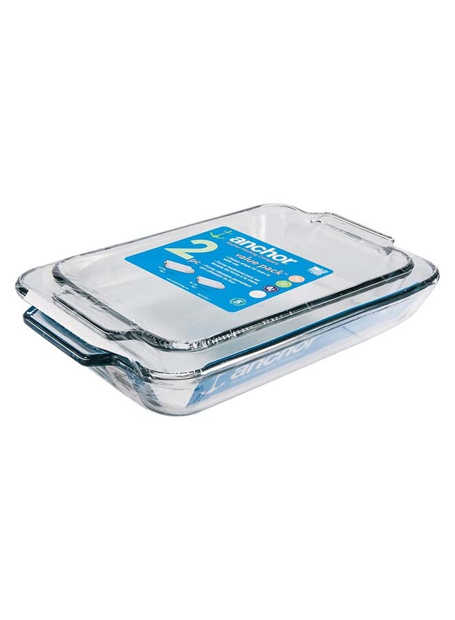 2Pc Preferred Glass Bakeware Set-82761  A/H