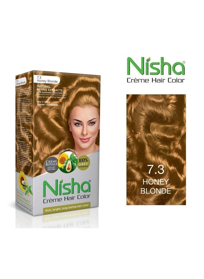 Cream Hair Color With Rich Bright Long Lasting Shine Hair Color (Honey Blonde 7.3 100 Ml Each) Pack Of 2