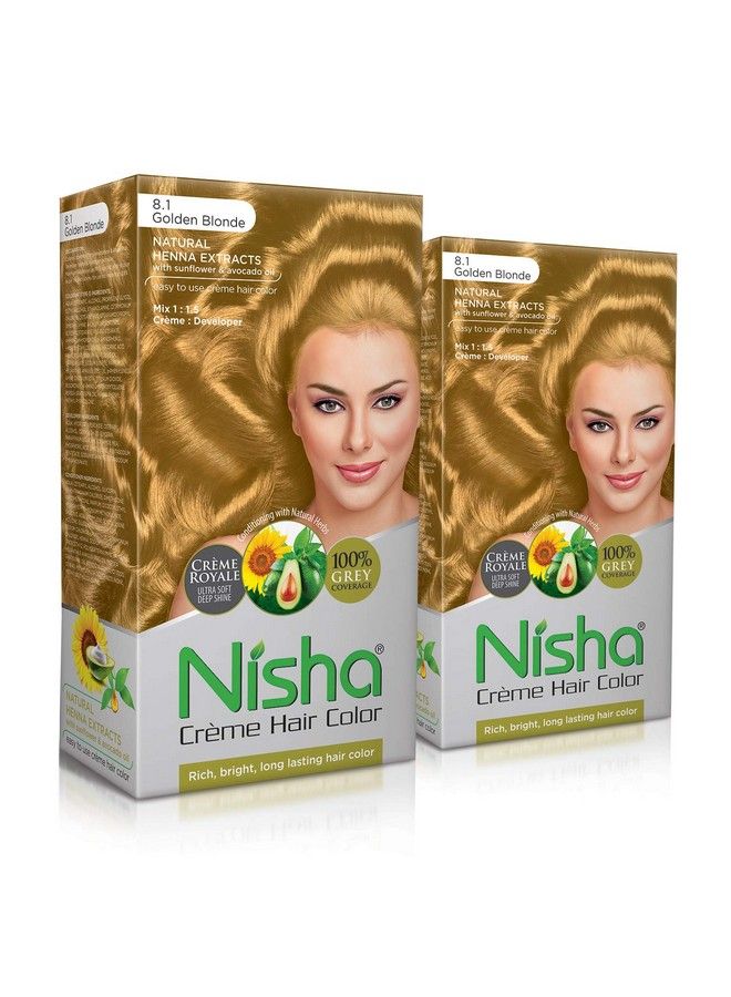 Cream Permanent Hair Color Permanent Fashion Highlights(60Gm+90Ml Each Pack) Golden Blonde (Pack Of 2)