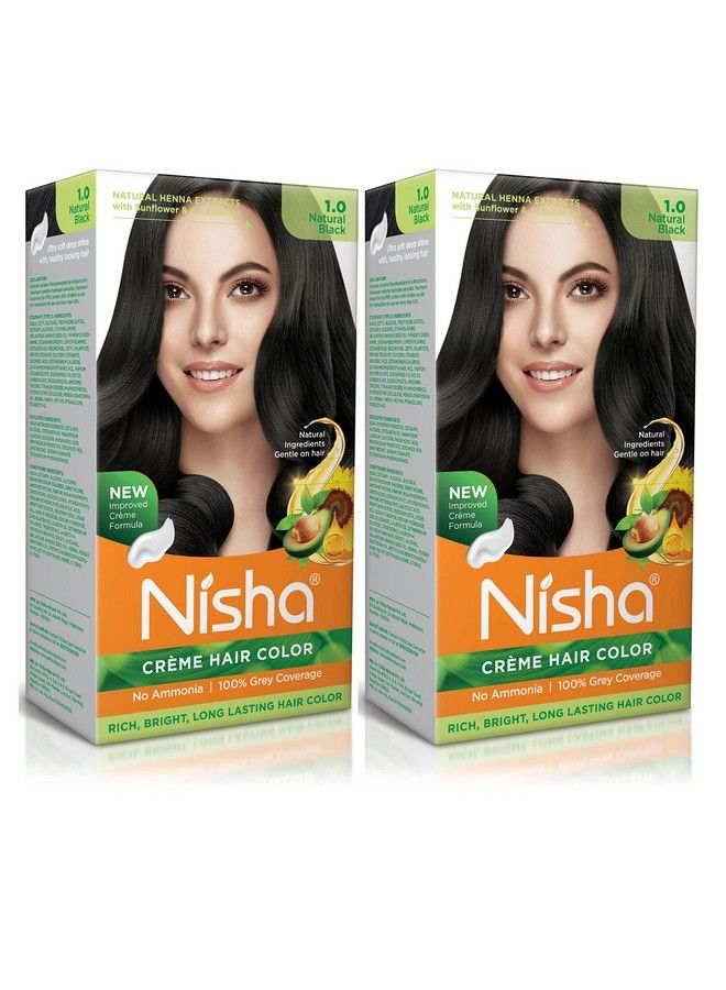 Crème Hair Color 1 Natural Black 60Ml + 60Gm (Pack Of 2) …