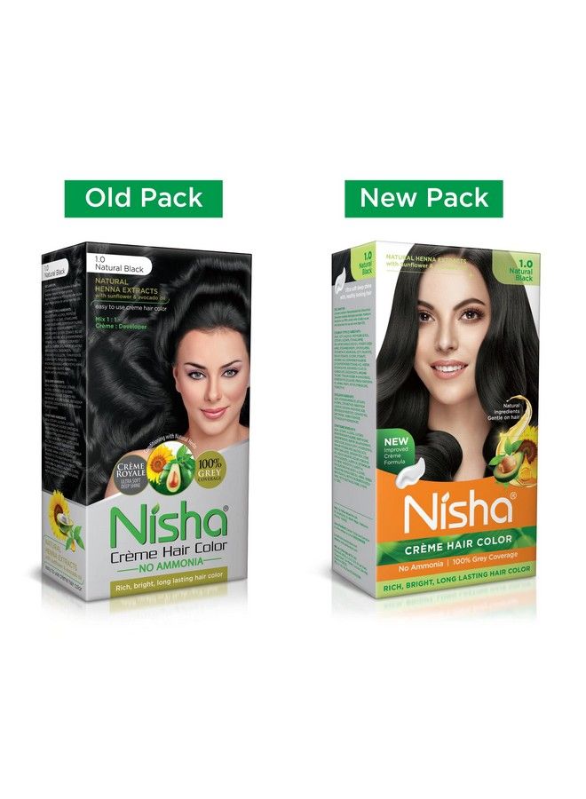 Crème Hair Color 1 Natural Black 60Ml + 60Gm (Pack Of 2) …