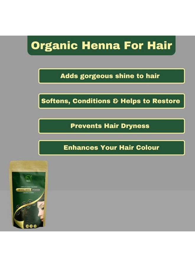 Natural Henna Powder For Hair ; Organic Henna For All Hair Types; Mehndi Powder For Hair For Natural Hair Colour ; Control Hair Fall And Repair Damaged Hair ; Combo (Pack Of 2200 Gm)