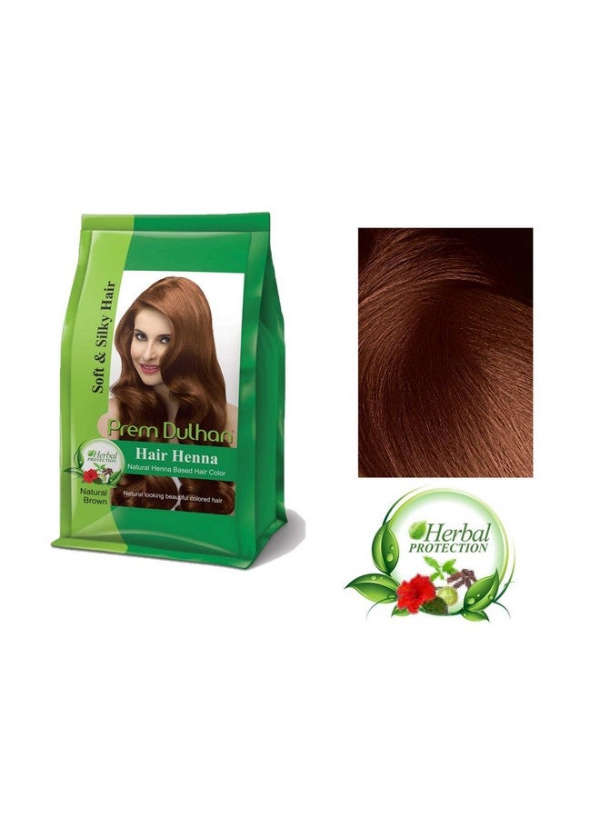 Hair Henna Natural Henna Based Hair Color ;Natural Brown; 125Gm (Pack Of 4)