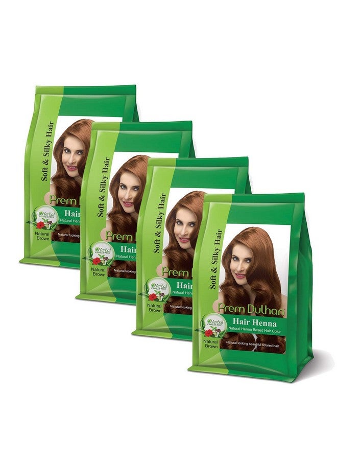 Hair Henna Natural Henna Based Hair Color ;Natural Brown; 125Gm (Pack Of 4)