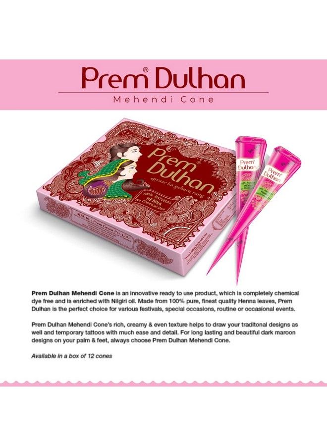 Hand Designing ; Without Chemical ; Long Lasting ; For Men Women ; Of 12 Pieces ; Natural Mehandi Cone 350Gm (Pack Of 2 Pink)