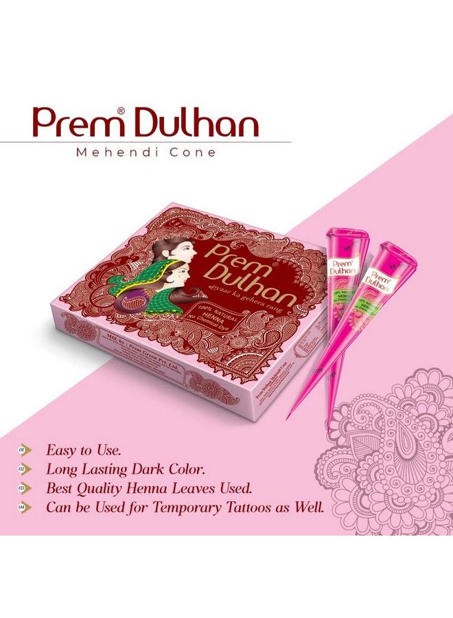 Hand Designing ; Without Chemical ; Long Lasting ; For Men Women ; Of 12 Pieces ; Natural Mehandi Cone 350Gm (Pack Of 2 Pink)
