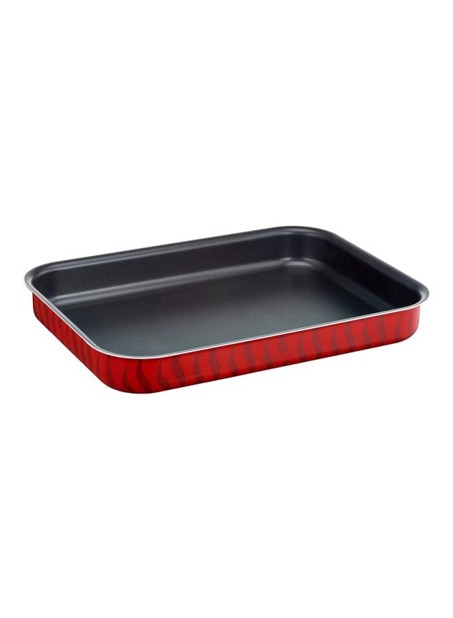 Les Specialistes 3 Pcs Oven Dish Set (29x22/ 31x24/ 37x27 cm) Aluminium, Red/Black 29x22cm