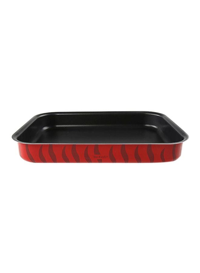 Rectangular Shaped Aluminium Oven Dish Red/Black 27x37cm