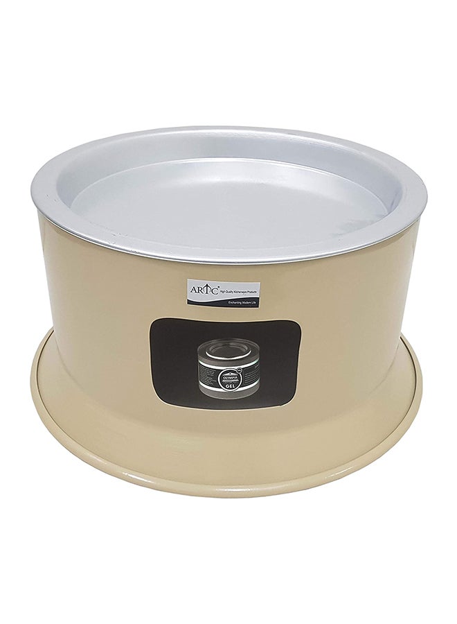 Portable Kunafa Warmer Stand Beige/Silver 34cm
